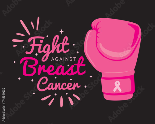 Vector illustration of Breast cancer campaign graphic design, fight against breast cancer