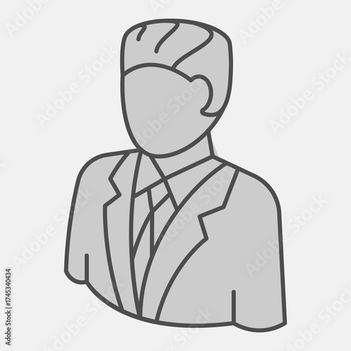 Candidate man isometric icon, democracy day concept. Vector graphics. Avatar of voter sign and editable stroke, outline style icon for mobile or web design.