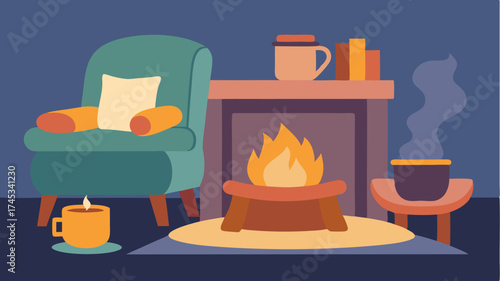 A cozy fireplace area adorned with soft cushions and throws inviting patrons to linger with a book and a hot beverage.