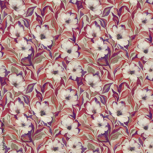ALL OVER DESIGN . FLOWER ALL OVER. digital printing textile pattern wallpaper colorful flower with watercolor background-illustration