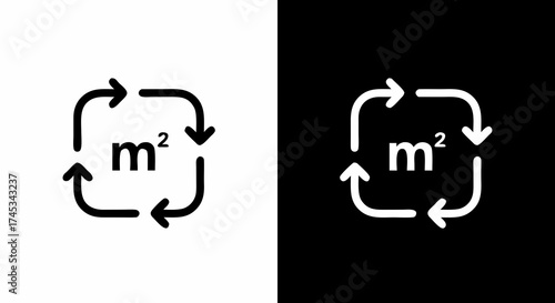 Square Meter Measurement Vector Icon illustration