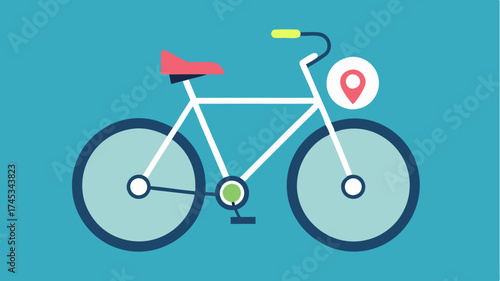 A bicycle with a map attached to the handlebars symbolizing cycling tours and urban exploration.