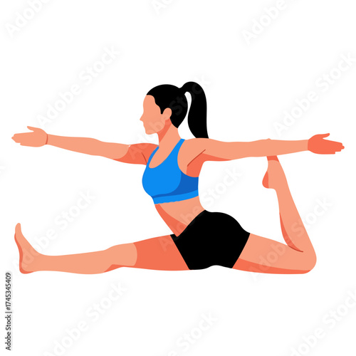 Woman in Yoga Pose Stretching for Flexibility and Balance.