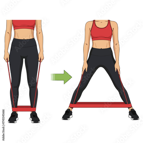 Resistance Band Exercise - Leg Workout and Muscle Strengthening.
