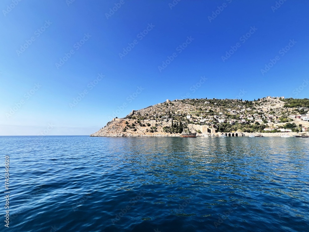 Fototapeta premium Island in the sea. Travel famous place in water