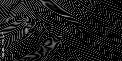Abstract flowing wavy lines create a dynamic and modern background on a dark canvas