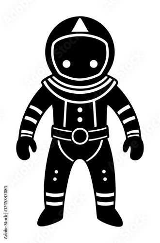 Vector art of cute cartoon astronaut in a spacesuit