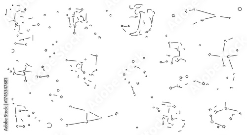 Line art illustration of constellations, , perfect for astronomy and educational materials