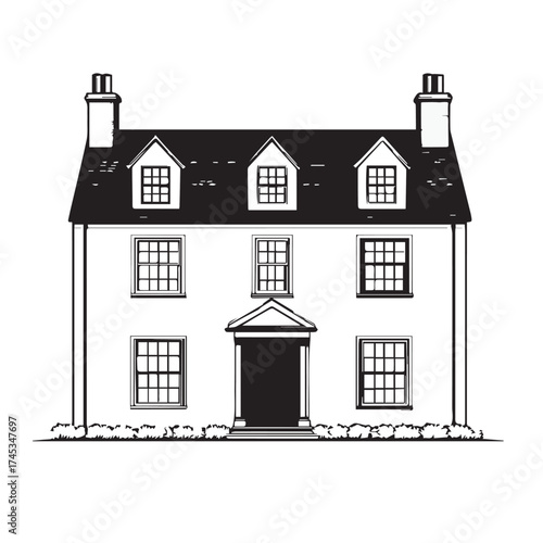 house on white background