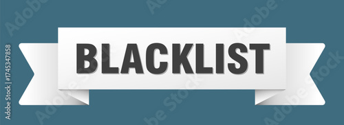 blacklist ribbon isolated on transparent background. blacklist ribbon