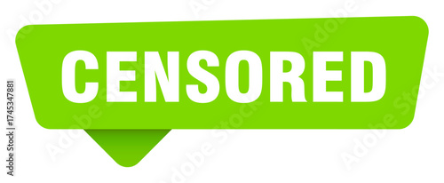 censored green sign isolated on transpatent background. censored sticker