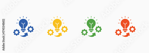 Idea Icon Set Color Multiple Style Collection