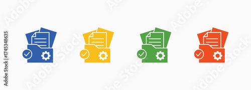 Documentation Icon Set Color Multiple Style Collection