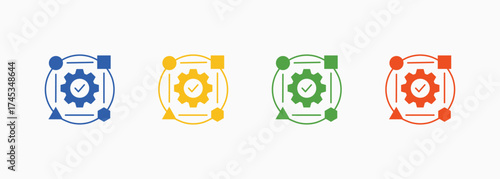 Adaptation Icon Set Color Multiple Style Collection