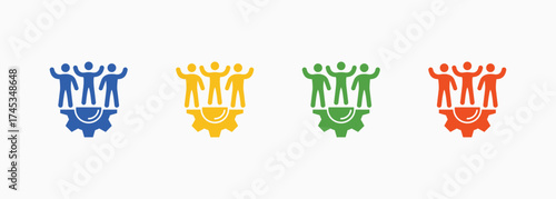 Human Resources Icon Set Color Multiple Style Collection