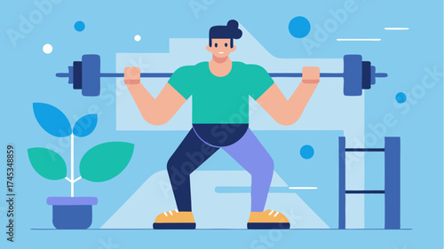 A fitness enthusiast performing a highintensity workout in a modern gym surrounded by interactive technology and motivational graphics.
