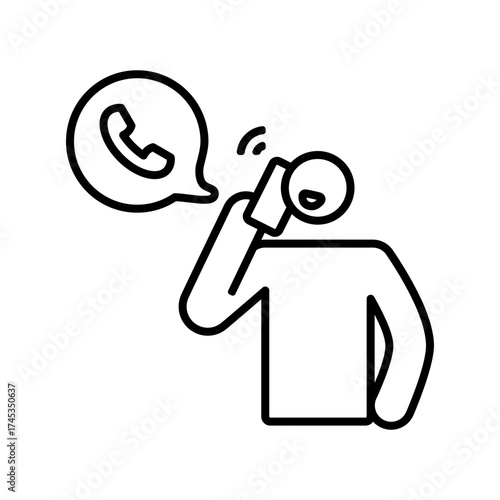 Phone call icon, outlined style
