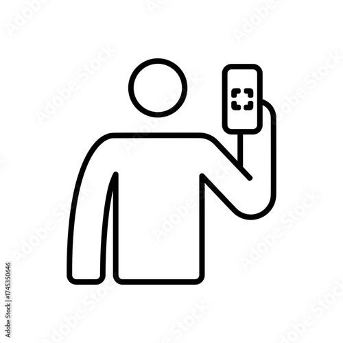 Scan barcode icon, outlined style