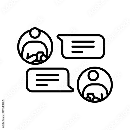 Chatting icon, outlined style