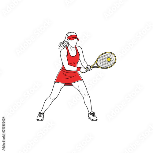 Tennis player in action, ready to hit the ball with racket.