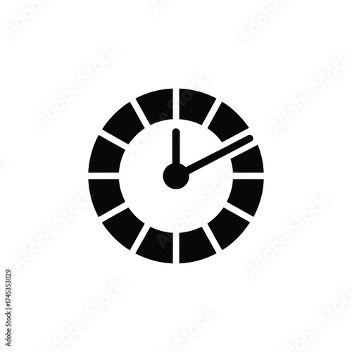 Black Loading Clock Circular Design with Transparent Background for Website use