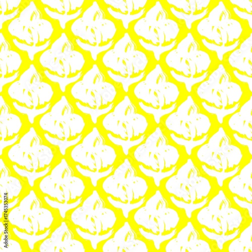 Bright Yellow and White Seamless Abstract Pattern