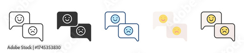Customer Feedback Icon Set Multiple Style Collection