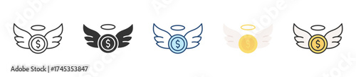 Angel Investor Icon Set Multiple Style Collection
