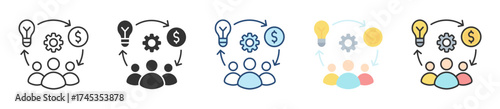 Social Entrepreneurship Icon Set Multiple Style Collection