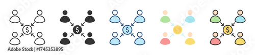 Crowdfunding Icon Set Multiple Style Collection