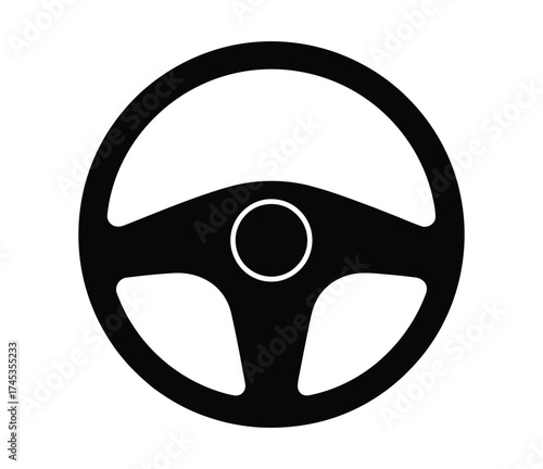 Sleek steering wheel icon for automotive design projects offering a modern minimalist style for transportation apps and vehicle interface design needs today
