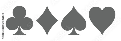 suit deck of playing cards. hearts diamonds clubs spades symbol. transparent png and vector illustration.