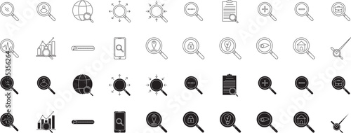 search icon set. vektor ilustration