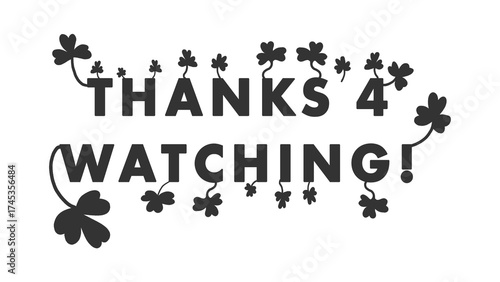 Isolated St. Patrick's Day Themed 'Thanks for Watching' Call to Action for Title Card with White Background