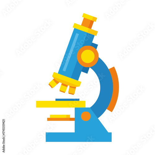 Colorful Microscope Illustration for Scientific Research and Education.