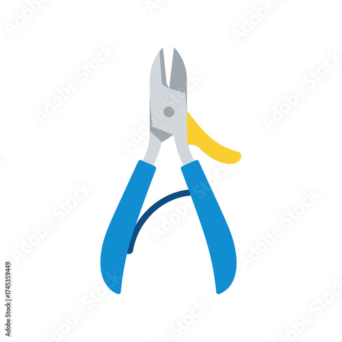 Blue Handled Nail Clippers with Yellow Accent for Pet Grooming.