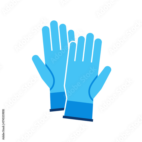 Pair of Blue Protective Gloves for Cleaning and Safety.