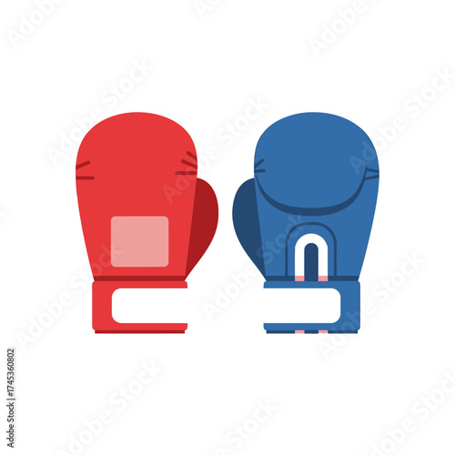 Red and Blue Boxing Gloves Ready for a Match.