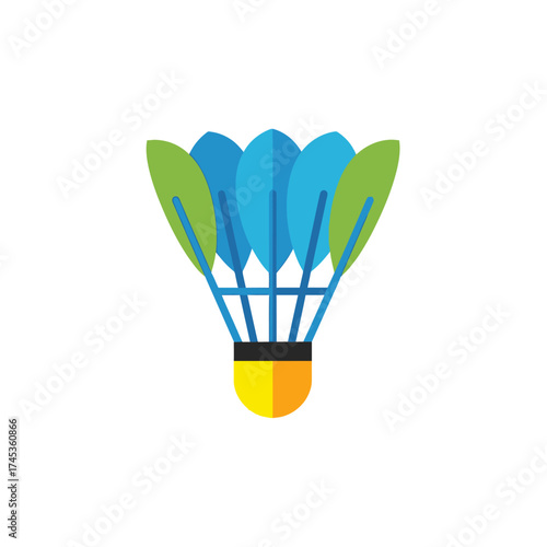 Colorful badminton shuttlecock illustration for sports and recreational activities.