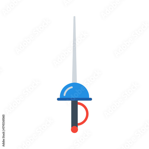 Cartoon Fencing Foil - A Classic Sporting Weapon.