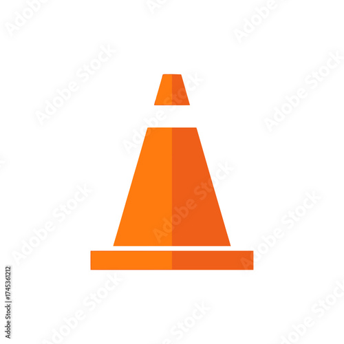 Bright orange traffic cone for road safety and construction work.