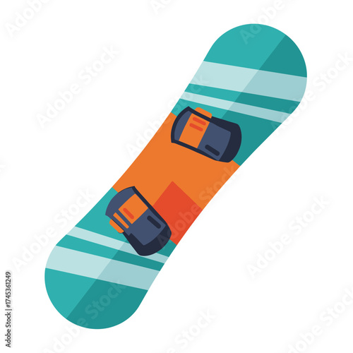 Vibrant Snowboard with Bindings for Winter Sports Enthusiasts.