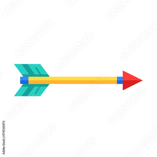A colorful cartoon arrow pointing to the right side.