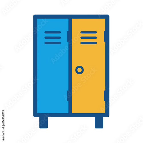 Colorful Lockers Illustration - School Storage and Organization.