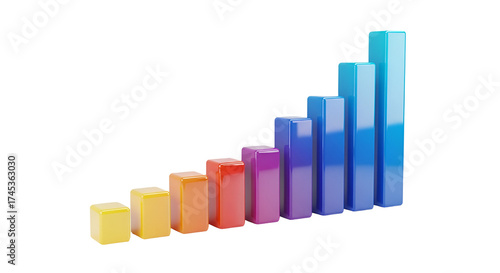 3d icon of colorful bar graph showing growth and success isolated on transparent background business and finance concept Free Download 3d icon of colorful bar graph showing growth and success isolated on transparent background business and finance concept - GFXLoad