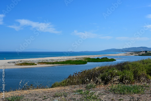 Wallpaper Mural The mouth of the Coghinas river, Sardinia, municipality of Valledoria, in the Gulf of Asinara. Protected area, natural habitats of animals, birds, fish and plant species. Sardegna, Italy Torontodigital.ca
