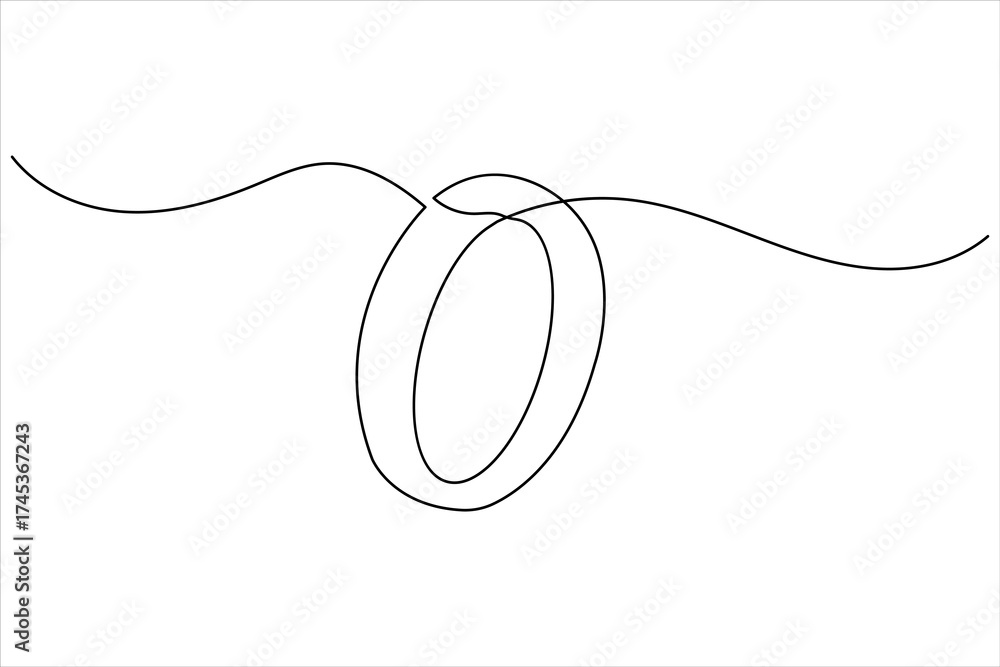 Obraz premium Wedding rings continuous one line drawing minimalist style outline illustration