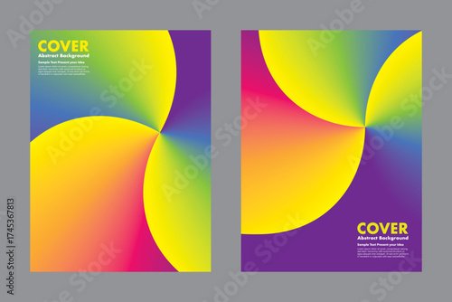 Vector abstract background vibrant rainbow radial gradients with a dynamic curve light burst effect. For modern covers, poster, annual report or digital artwork.