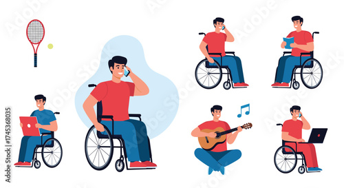 People with disabilities engaged in various daily activities.