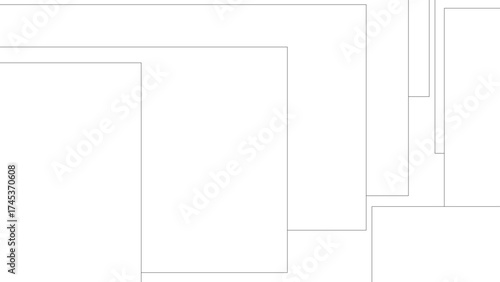 Minimalist abstract background with faint gray overlapping rectangular outlines forming a structured geometric layout, creating a clean modern digital art design